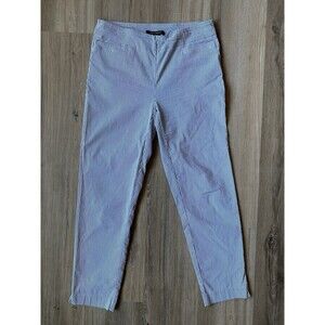 Zac & Rachel Dark Blue & White Seersucker Rayon Blend Capri Pants Size 6